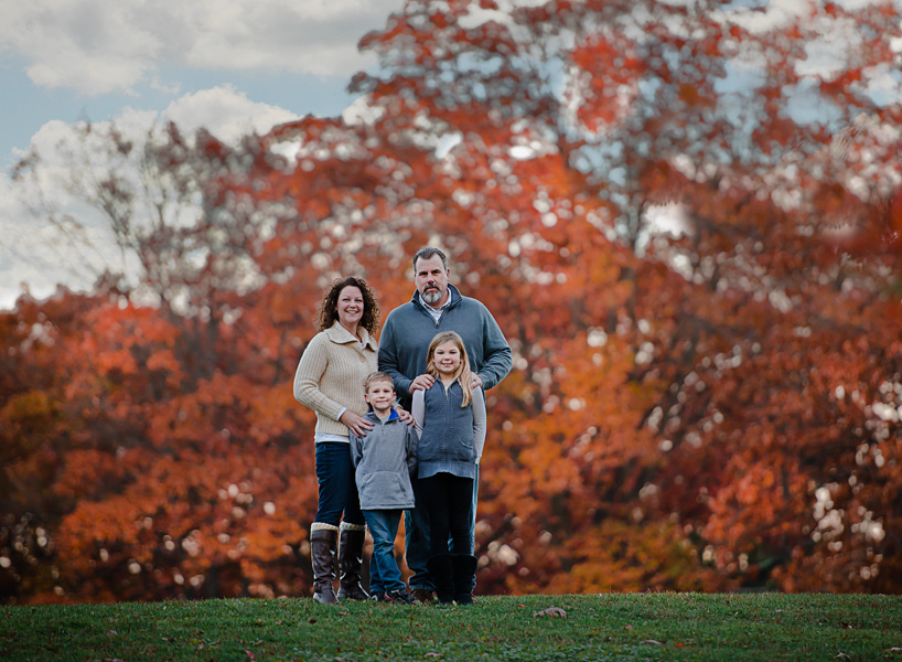 fall portrait of family