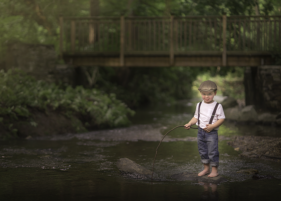 Boy in suspenders